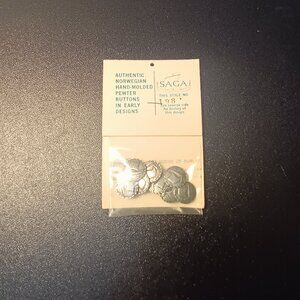 AUTHENTIC NORWEGIAN HAND-MOLDED PEWTER BUTTONS 8 Buttons Boat Design History Rar